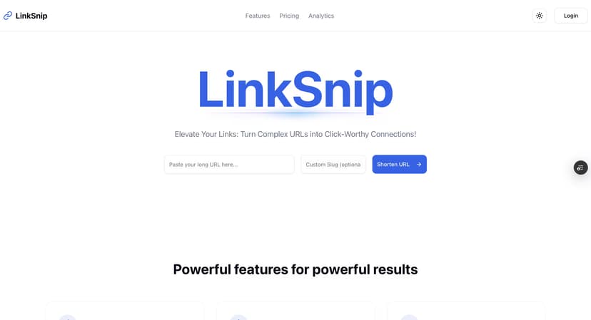 LinkSnip - URL Shortener & Scalable Link Manager